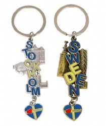 Hot selling Sweden Stockholm building metal key ring custom design Sweden trip tourist souvenir gifts keychain factory