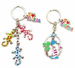 Wholesale Custom Design USA Miami Florida Tourist Beach Souvenir Key Charm Metal Keychain