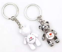 Manufacturer Supply Wholesale Customization Cute Bear Boston Souvenirs Metal Epoxy Keychain