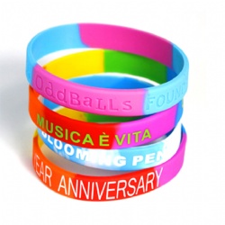 Adult Customized Rainbow Rubber Wristband