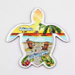 Wholesale Customised logo Shape Turtle Shape Beach Souvenir Tourist Aluminum Foil Refrigerator Magnet for Fridge