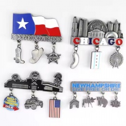 Customized High Quality USA Magnet for Fridge Tourism Souvenirs Custom Logo 3D Metal Fridge Magnet