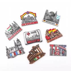 Customized Design Europe Country City Souvenir Magnets for Fridge Metal Custom 3D Fridge Magnet