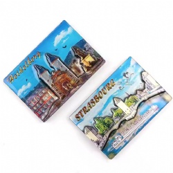 Wholesale Foil Epoxy Fridge Magnet Germany Souvenir MDF Magnet for Fridge Custom 3D Fridge Magnets