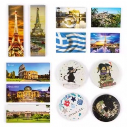 Italy rectangle metal fridge magnet round tinplate photo with rubber magnets US sublimation souvenir gift 5.5*8cm 2.5*3.5inch