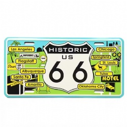 Custom Route 66 3D Aluminum Plastic Printing Design Blank License Plate Souvenir License Plate China Car Number Plate Wholesale