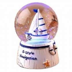 Sailboat Figurine Resin water snow globes